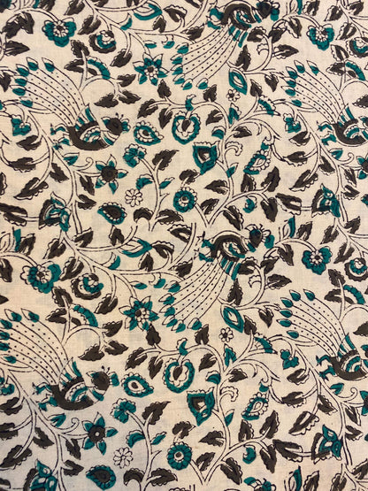 Beautiful Hand Block Printed Fabric, Cotton Fabric, Indian Fabric, fabric by yard, Block Printed Cotton womens clothing - Maple Village Lane