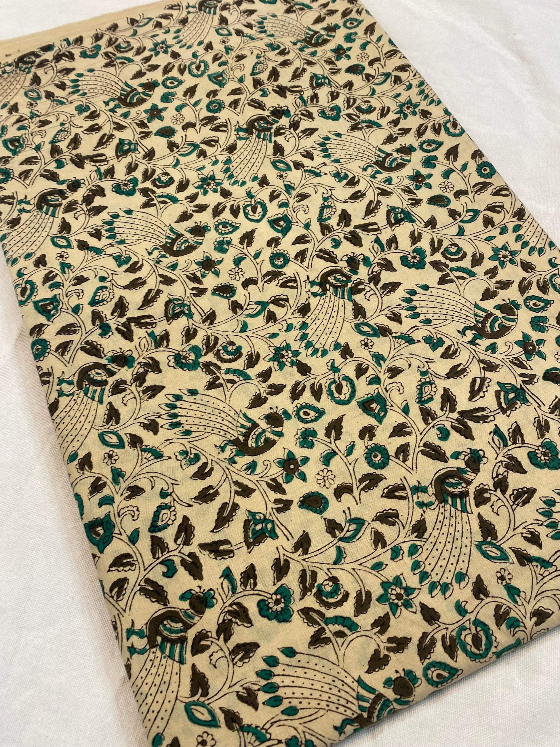 Beautiful Hand Block Printed Fabric, Cotton Fabric, Indian Fabric, fabric by yard, Block Printed Cotton womens clothing - Maple Village Lane