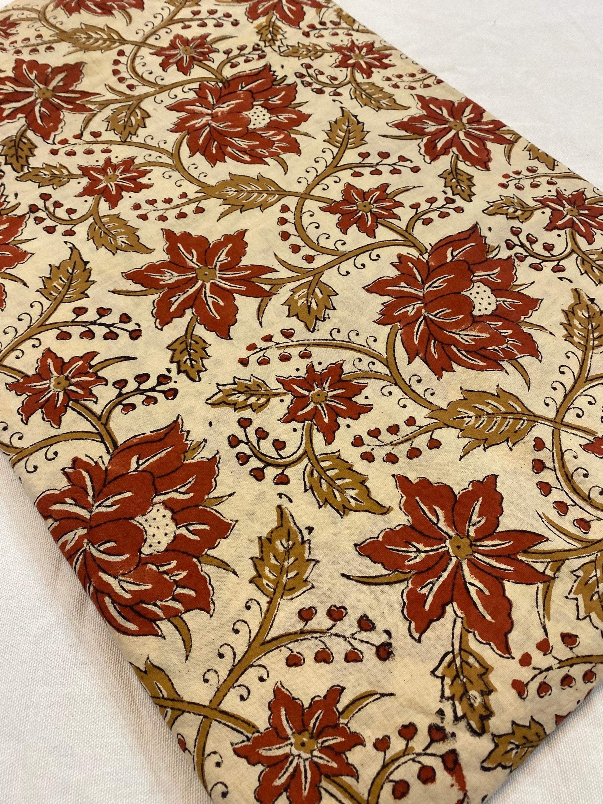 Beautiful Hand Block Printed Fabric, Cotton Fabric, Indian Fabric, fabric by yard, Block Printed Cotton womens clothing - Maple Village Lane