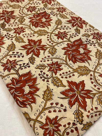 Beautiful Hand Block Printed Fabric, Cotton Fabric, Indian Fabric, fabric by yard, Block Printed Cotton womens clothing - Maple Village Lane