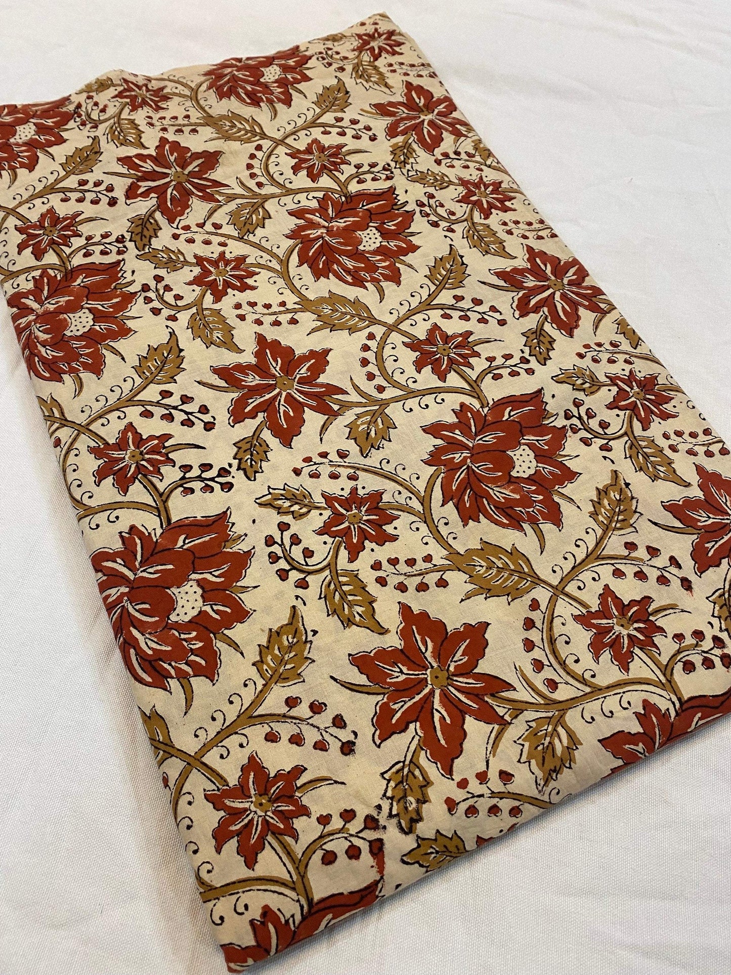 Beautiful Hand Block Printed Fabric, Cotton Fabric, Indian Fabric, fabric by yard, Block Printed Cotton womens clothing - Maple Village Lane