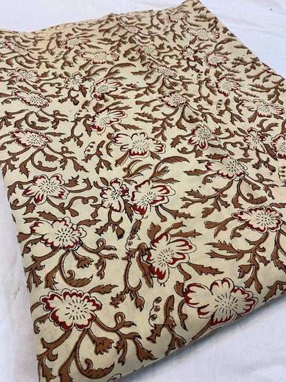 Beautiful Hand Block Printed Fabric, Cotton Fabric, Indian Fabric, fabric by yard, Block Printed Cotton womens clothing - Maple Village Lane