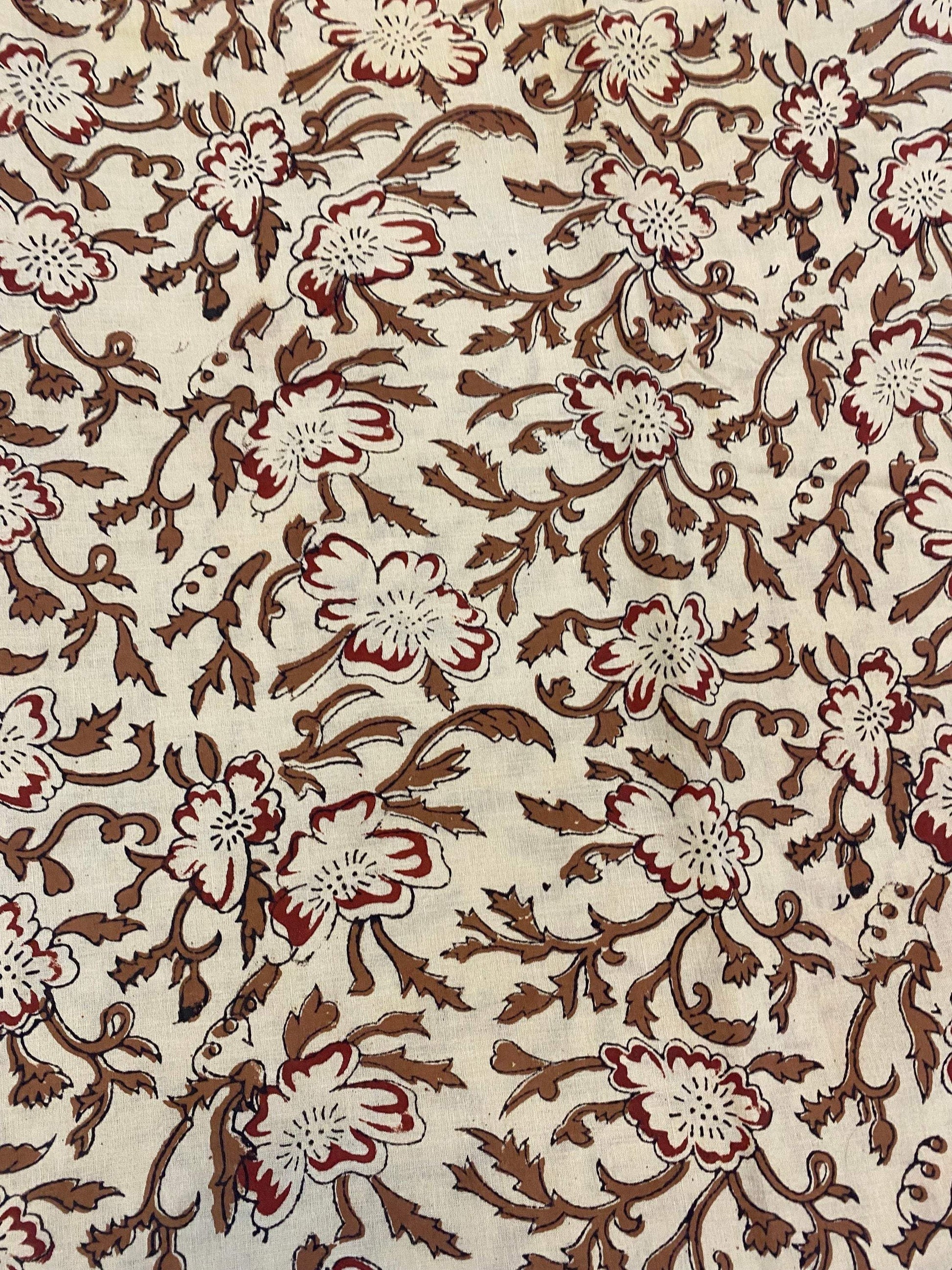 Beautiful Hand Block Printed Fabric, Cotton Fabric, Indian Fabric, fabric by yard, Block Printed Cotton womens clothing - Maple Village Lane