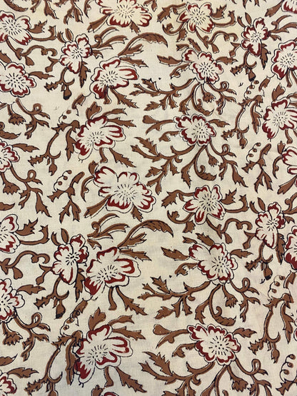 Beautiful Hand Block Printed Fabric, Cotton Fabric, Indian Fabric, fabric by yard, Block Printed Cotton womens clothing - Maple Village Lane