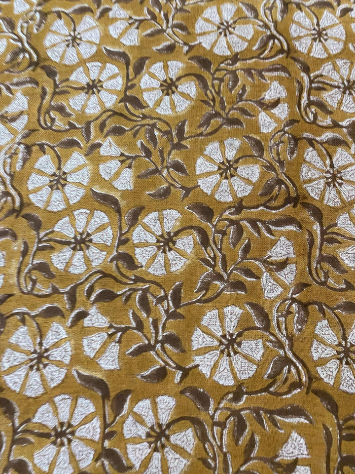 58" inches Hand Block Printed Linen Fabric , Home Decor Best Linen Fabric for decor, pillows ,upholstery, curtain - Maple Village Lane