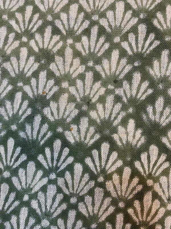 Arthur Hand Block Printed Linen Fabric - Upholstery