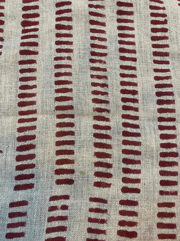 Vesper Indian Block Print Linen Fabric by the Yard