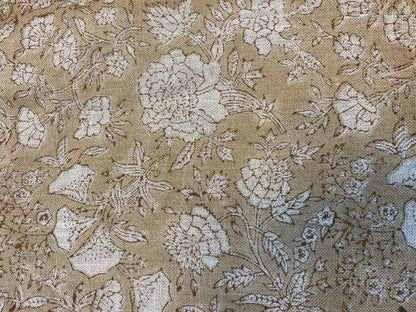 58" inches Indian Hand Block Print Fabric, Indian Linen Fabric, Block Print Fabric, Designer Floral Printing Fabric, Upholstery fabric, - Maple Village Lane