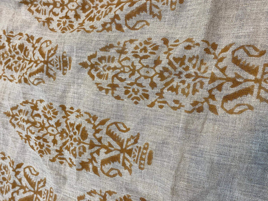 Linen fabric, Fabric by yard, Hand printed fabric, Block Print Fabric, Indian Fabric