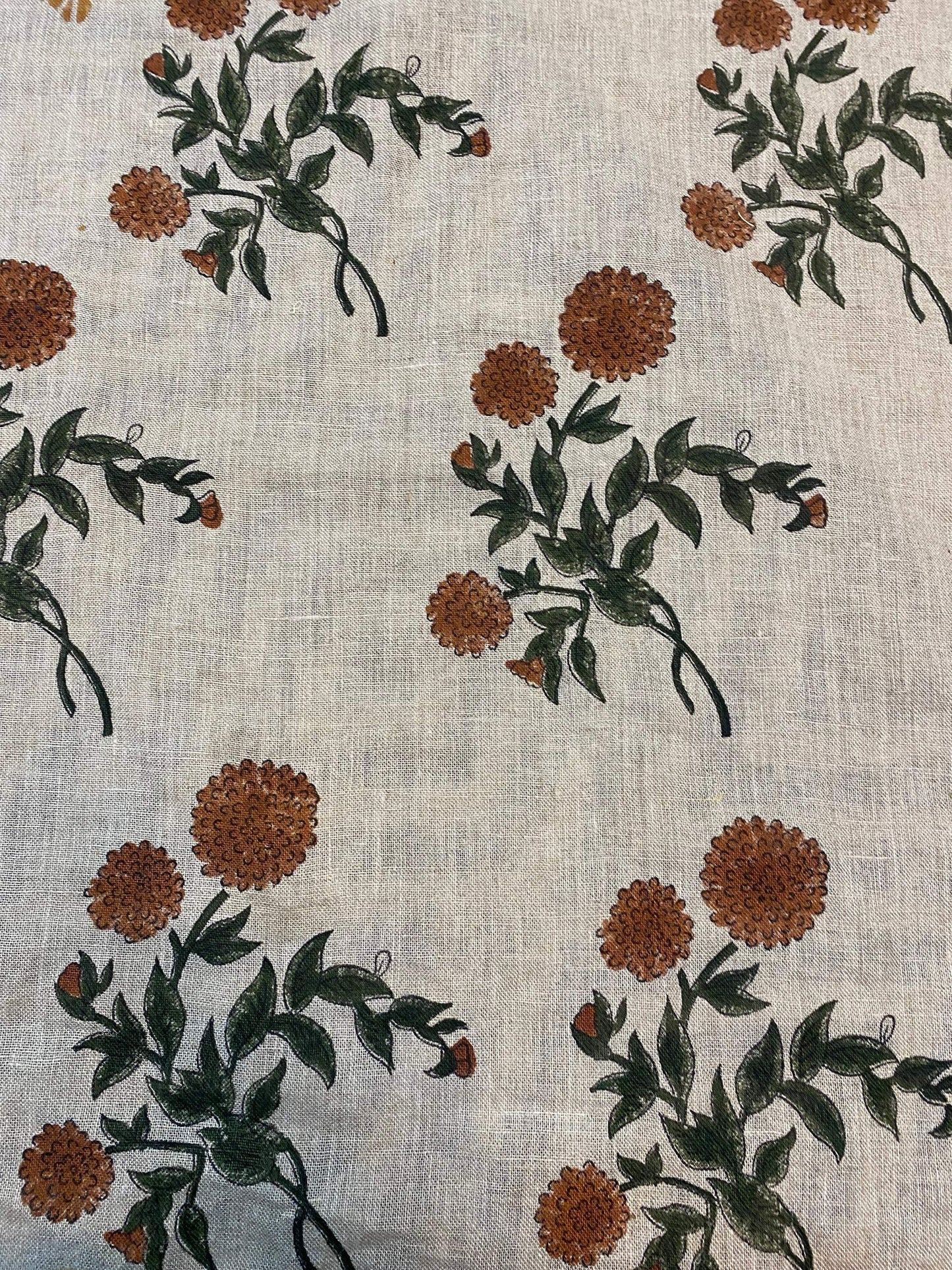 58" inches Indian Hand Block Print Fabric, Indian Linen Fabric, Block Print Fabric, Designer Floral Printing Fabric, Upholstery fabric,