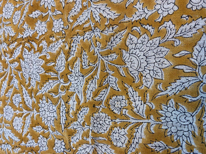 58" inches Indian Hand Block Print Fabric, Indian Linen Fabric, Block Print Fabric, Designer Floral Printing Fabric, Upholstery fabric, - Maple Village Lane