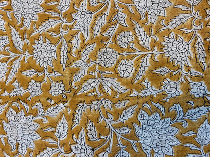 58" inches Indian Hand Block Print Fabric, Indian Linen Fabric, Block Print Fabric, Designer Floral Printing Fabric, Upholstery fabric,