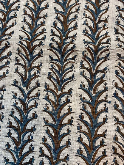 58" inches Indian Hand Block Print Fabric, Indian Linen Fabric, Block Print Fabric, Designer Floral Printing Fabric, Upholstery fabric,