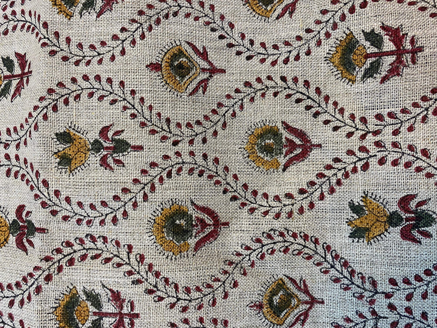 58" inches Indian Hand Block Print Fabric, Indian Linen Fabric, Block Print Fabric, Designer Floral Printing Fabric, Upholstery fabric,