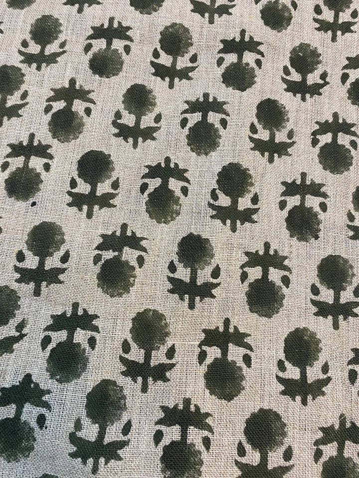 58" inches Indian Hand Block Print Fabric, Indian Linen Fabric, Block Print Fabric, Designer Floral Printing Fabric, Upholstery fabric, - Maple Village Lane