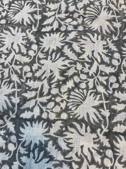 58" inches Indian Hand Block Print Fabric, Indian Linen Fabric, Block Print Fabric, Designer Floral Printing Fabric, Upholstery fabric,