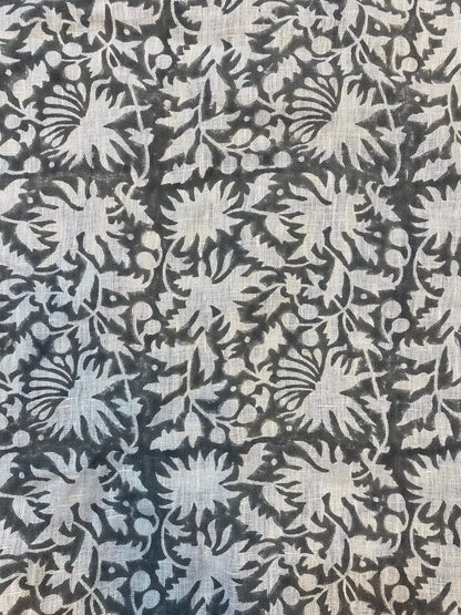 58" inches Indian Hand Block Print Fabric, Indian Linen Fabric, Block Print Fabric, Designer Floral Printing Fabric, Upholstery fabric,