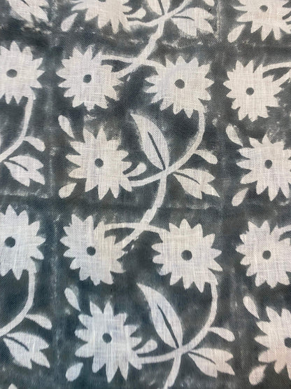 58" inches Indian Hand Block Print Fabric, Indian Linen Fabric, Block Print Fabric, Designer Floral Printing Fabric, Upholstery fabric,