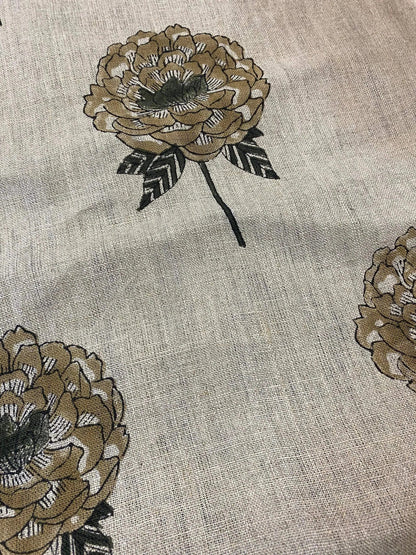 58" inches Hand Block Printed Linen Fabric , Home Decor Best Linen Fabric for decor, pillows ,upholstery, curtain - Maple Village Lane