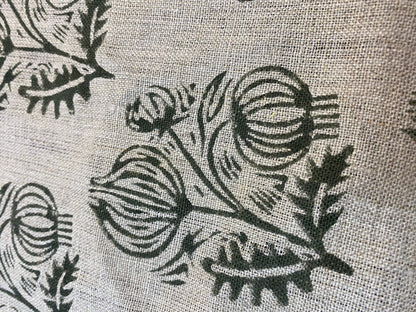 58" inches Hand Block Printed Linen Fabric , Home Decor Best Linen Fabric for decor, pillows ,upholstery, curtain