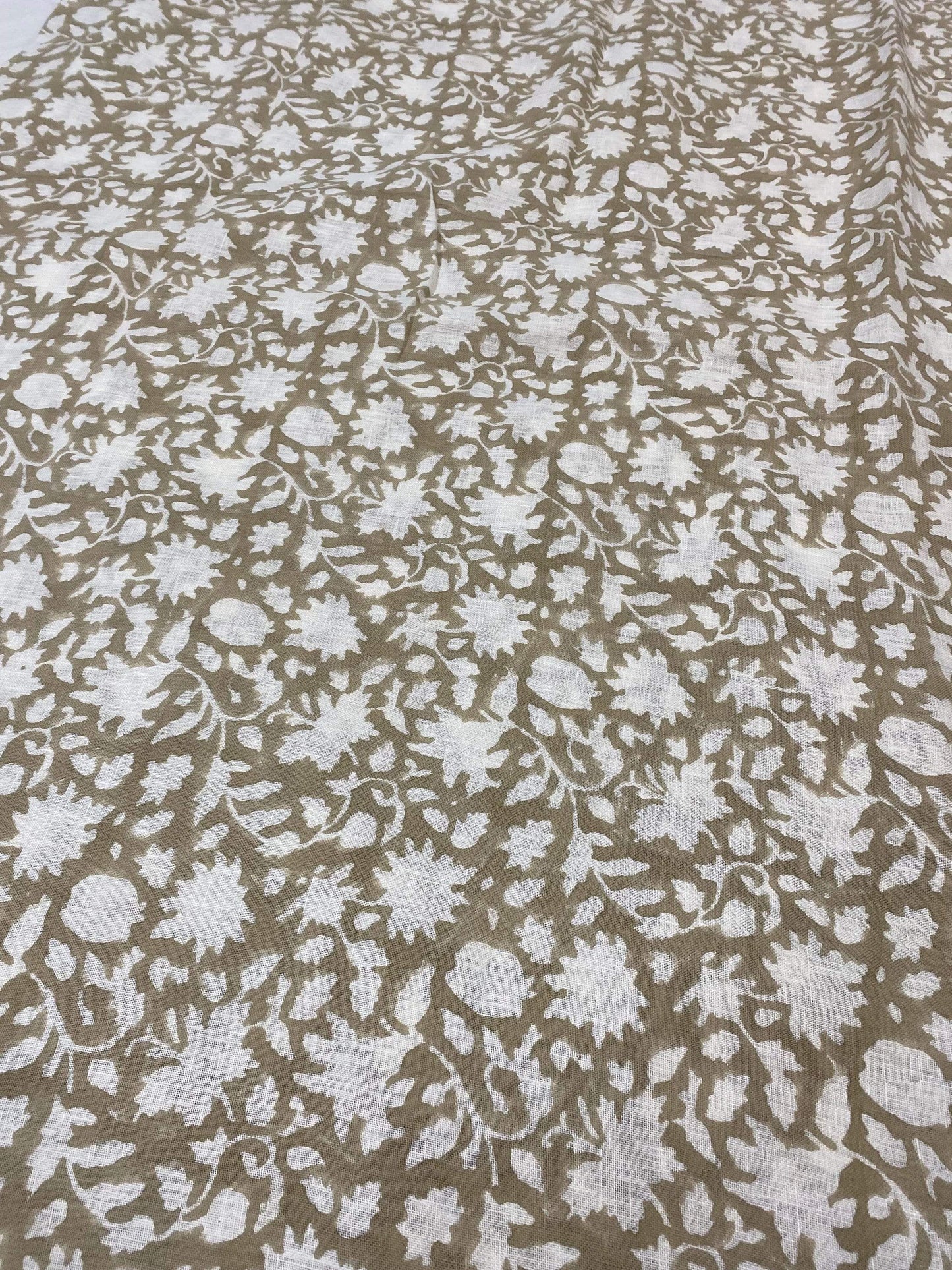 58" inches Hand Block Printed Linen Fabric , Home Decor Best Linen Fabric for decor, pillows ,upholstery, curtain - Maple Village Lane