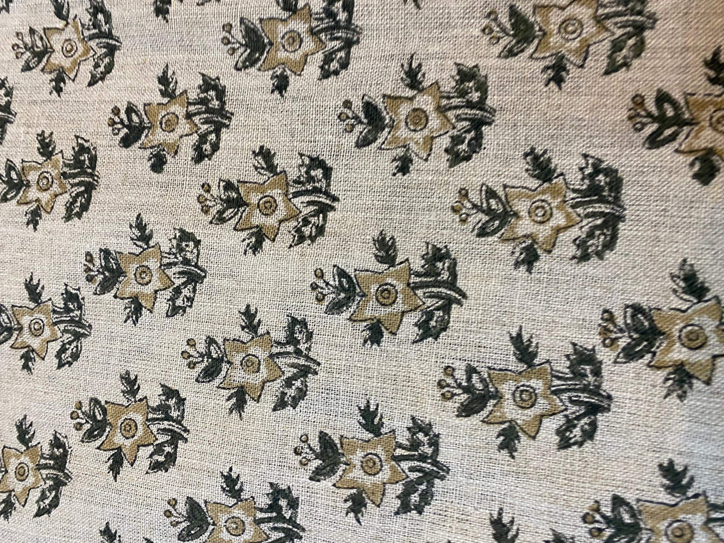 58" inches Hand Block Printed Linen Fabric , Home Decor Best Linen Fabric for decor, pillows ,upholstery, curtain