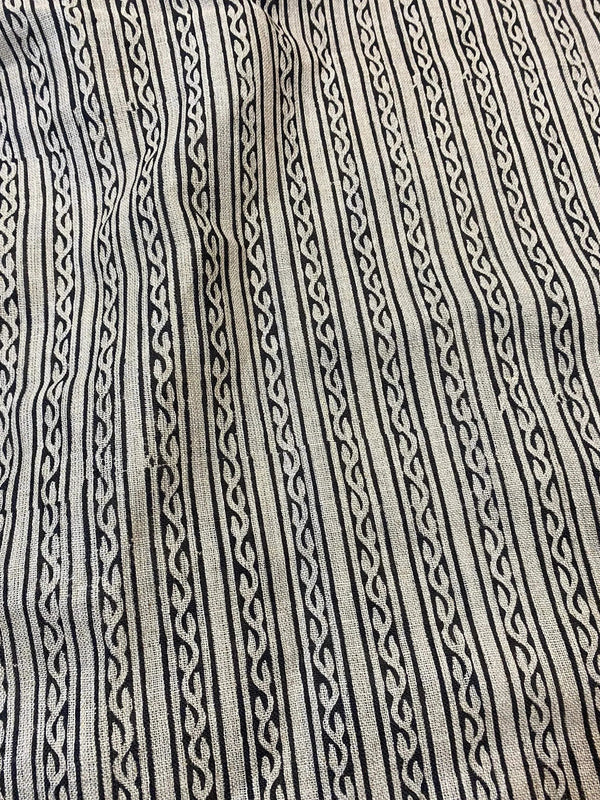 Gwen Hand Block Printed Upholstery Linen  Fabric
