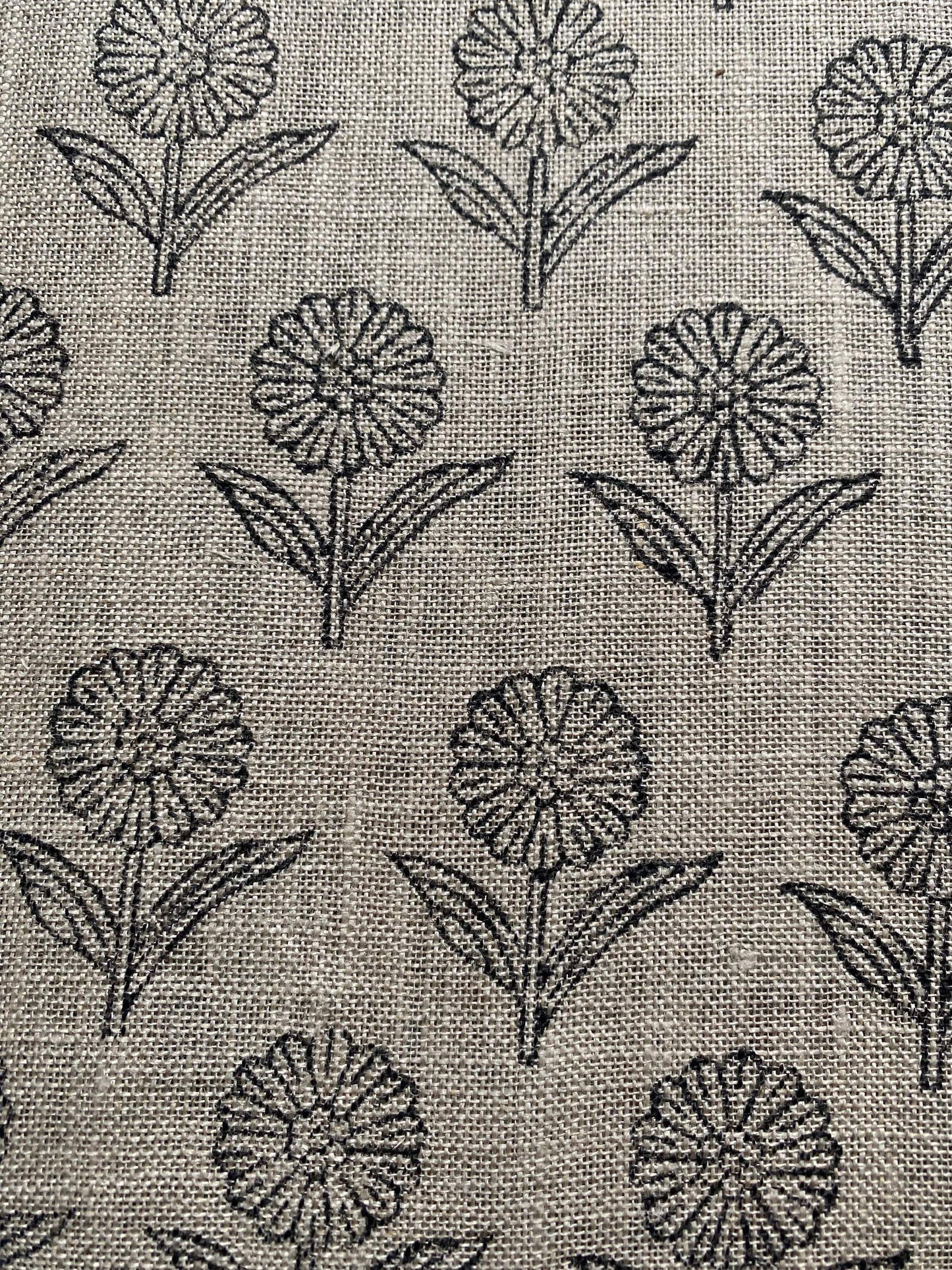 58" inches Hand Block Printed Linen Fabric , Home Decor Best Linen Fabric for decor, pillows ,upholstery, curtain