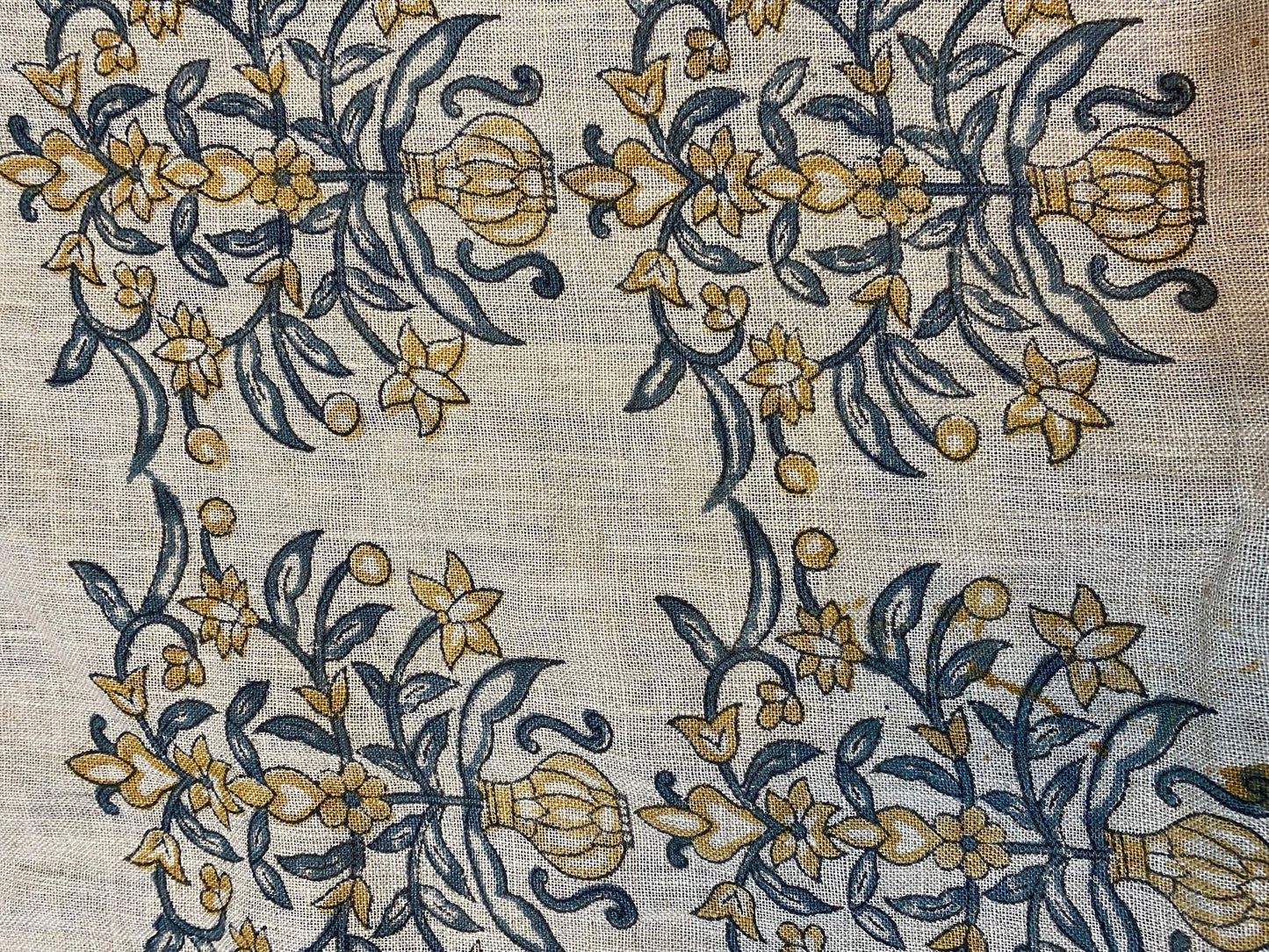 58" inches Indian Hand Block Print Fabric, Indian Linen Fabric, Block Print Fabric, Designer Floral Printing Fabric, Upholstery fabric,