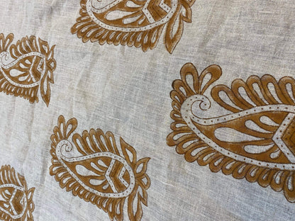 58" inches Indian Hand Block Print Fabric, Indian Linen Fabric, Block Print Fabric, Designer Floral Printing Fabric, Upholstery fabric,