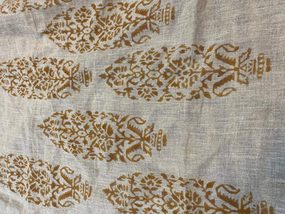 58" inches Indian Hand Block Print Fabric, Indian Linen Fabric, Block Print Fabric, Designer Floral Printing Fabric, Upholstery fabric,