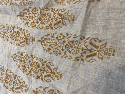 58" inches Indian Hand Block Print Fabric, Indian Linen Fabric, Block Print Fabric, Designer Floral Printing Fabric, Upholstery fabric,