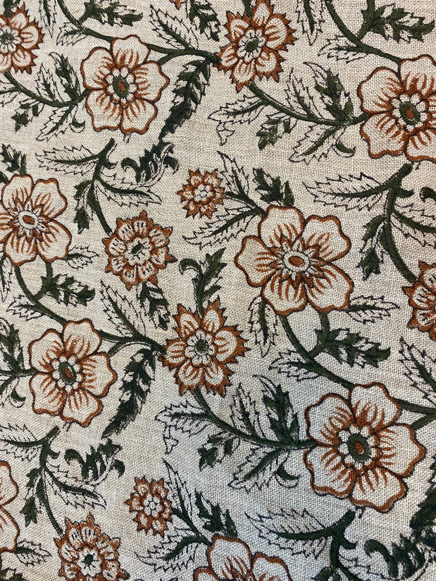 58" inches Indian Hand Block Print Fabric, Indian Linen Fabric, Block Print Fabric, Designer Floral Printing Fabric, Upholstery fabric,