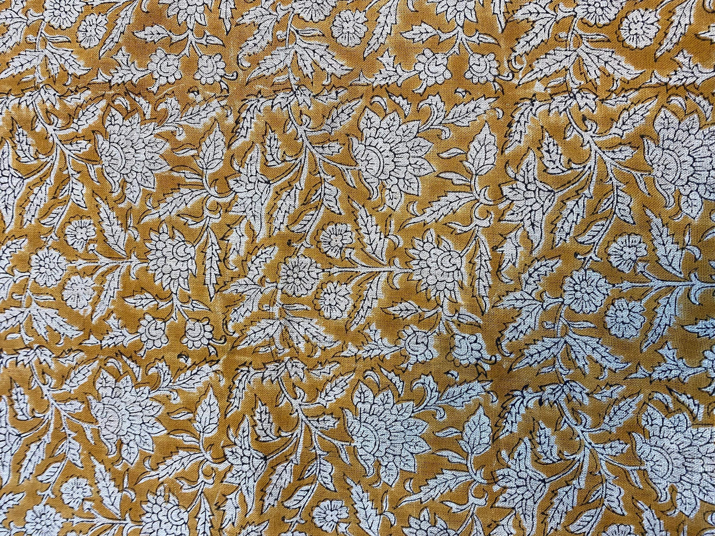 58" inches Indian Hand Block Print Fabric, Indian Linen Fabric, Block Print Fabric, Designer Floral Printing Fabric, Upholstery fabric, - Maple Village Lane