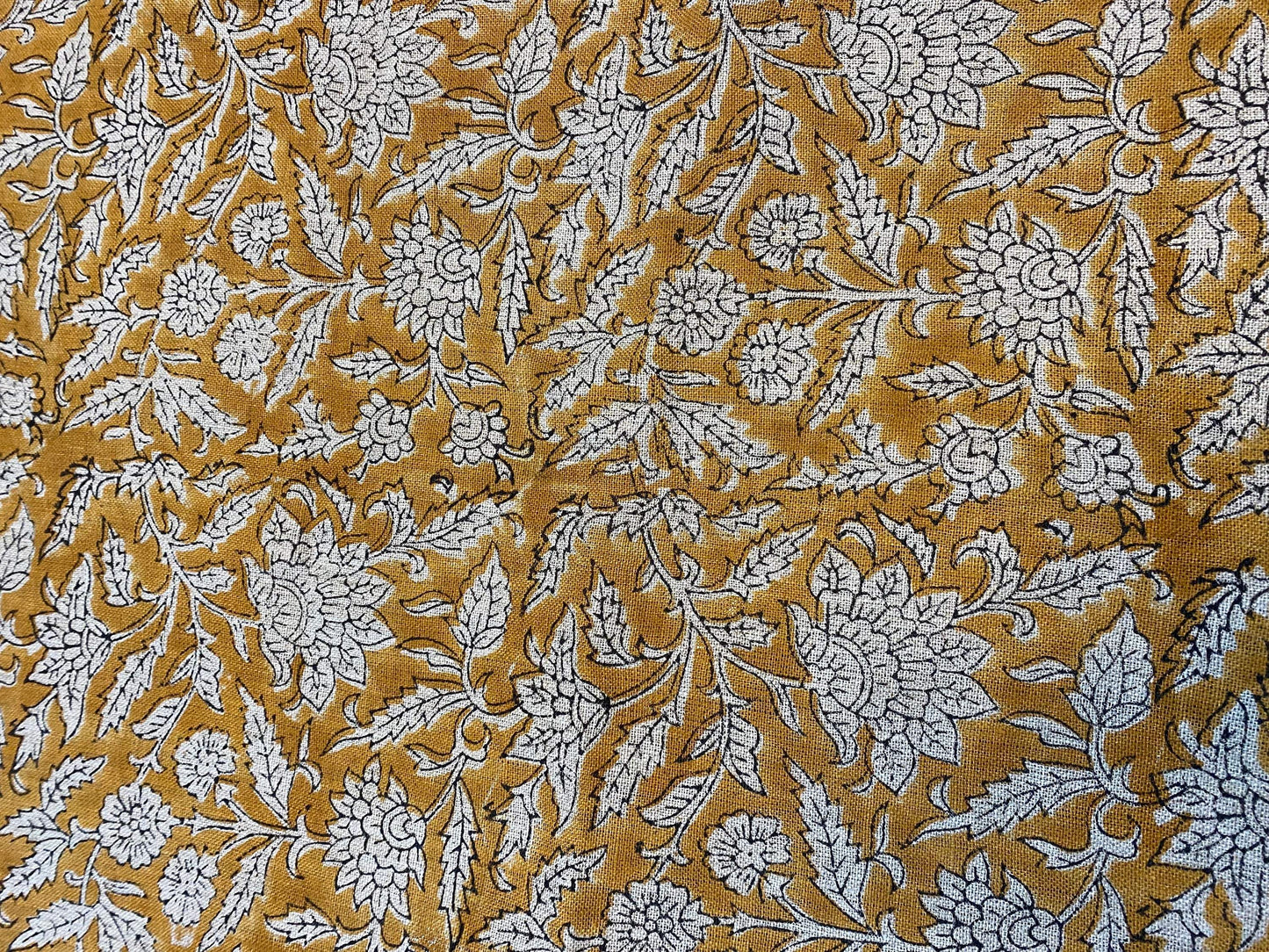 58" inches Indian Hand Block Print Fabric, Indian Linen Fabric, Block Print Fabric, Designer Floral Printing Fabric, Upholstery fabric,