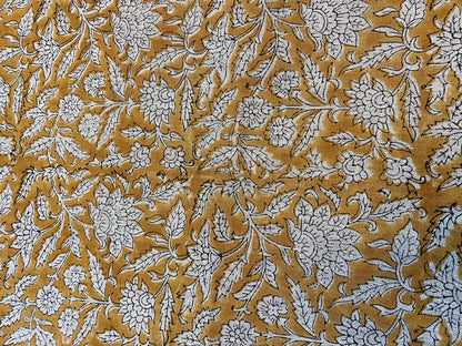 58" inches Indian Hand Block Print Fabric, Indian Linen Fabric, Block Print Fabric, Designer Floral Printing Fabric, Upholstery fabric, - Maple Village Lane