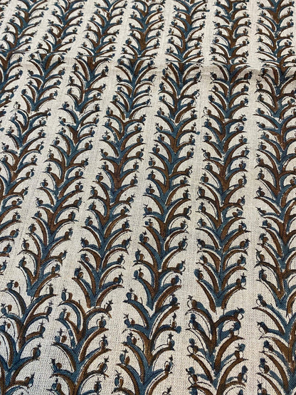 58" inches Indian Hand Block Print Fabric, Indian Linen Fabric, Block Print Fabric, Designer Floral Printing Fabric, Upholstery fabric,