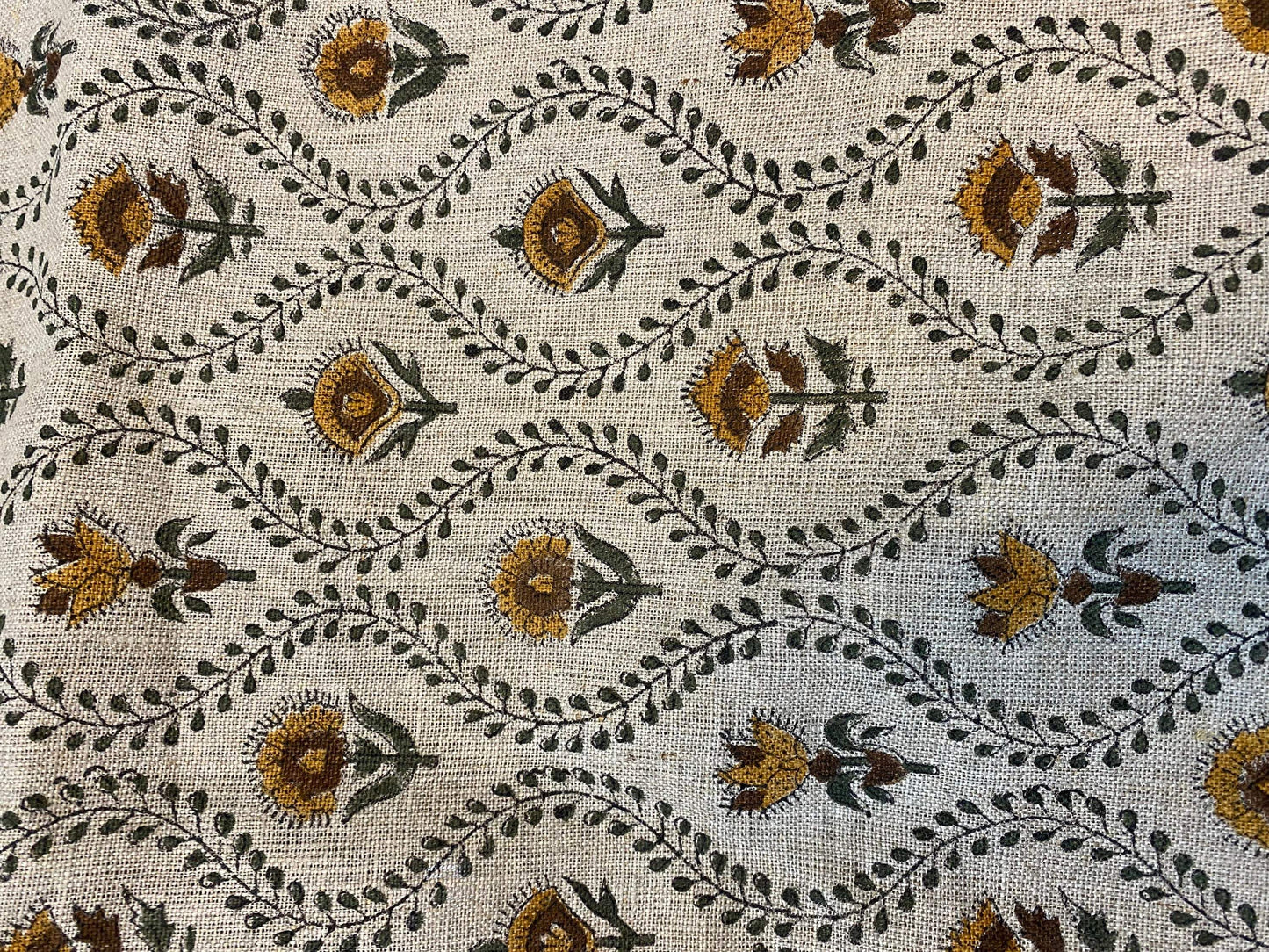 58" inches Indian Hand Block Print Fabric, Indian Linen Fabric, Block Print Fabric, Designer Floral Printing Fabric, Upholstery fabric,