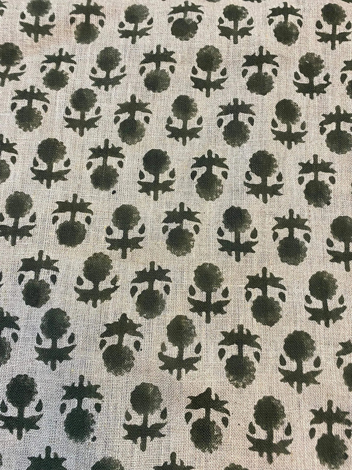 58" inches Indian Hand Block Print Fabric, Indian Linen Fabric, Block Print Fabric, Designer Floral Printing Fabric, Upholstery fabric, - Maple Village Lane
