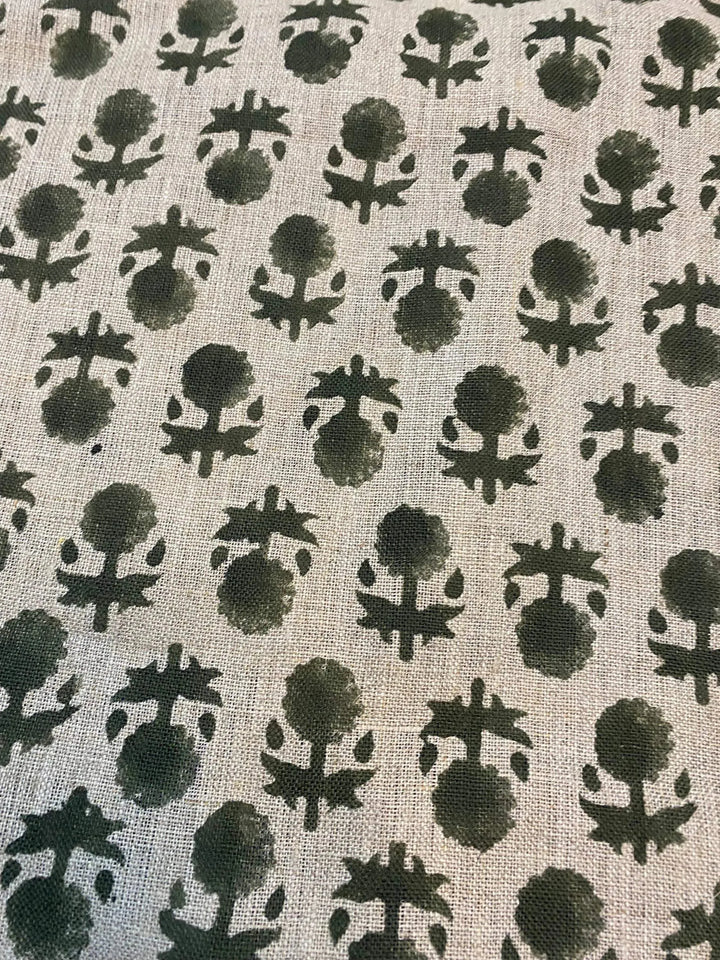 58" inches Indian Hand Block Print Fabric, Indian Linen Fabric, Block Print Fabric, Designer Floral Printing Fabric, Upholstery fabric, - Maple Village Lane