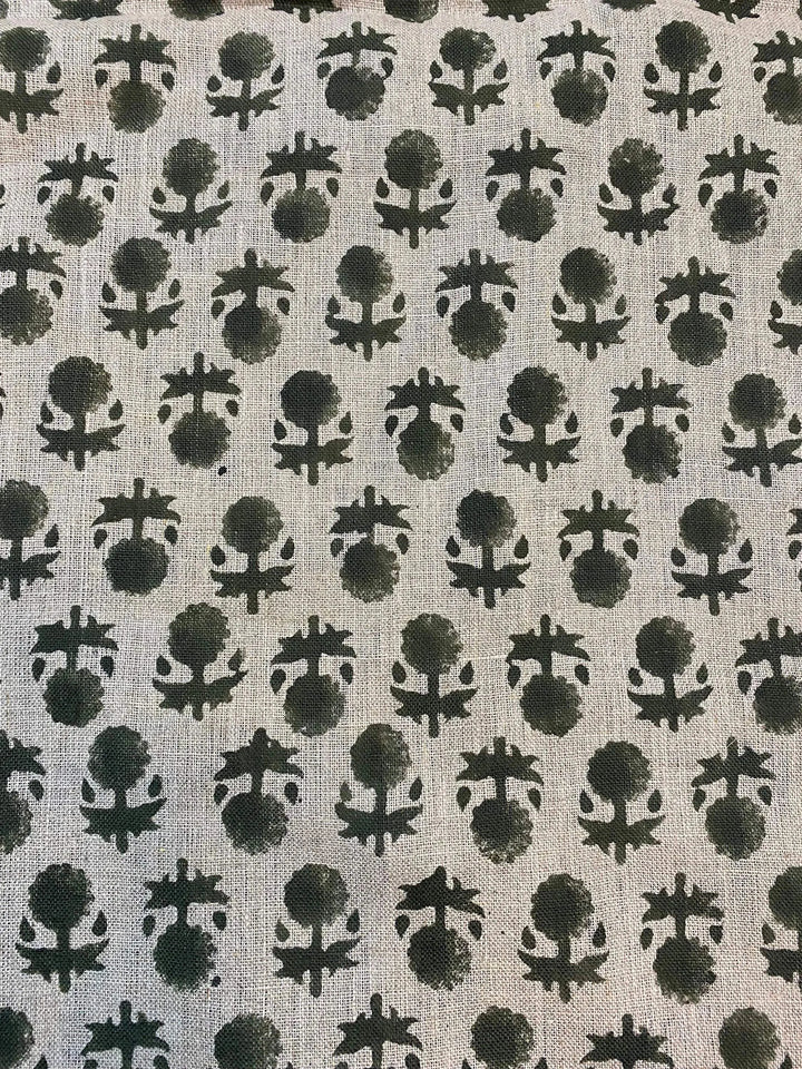 58" inches Indian Hand Block Print Fabric, Indian Linen Fabric, Block Print Fabric, Designer Floral Printing Fabric, Upholstery fabric, - Maple Village Lane