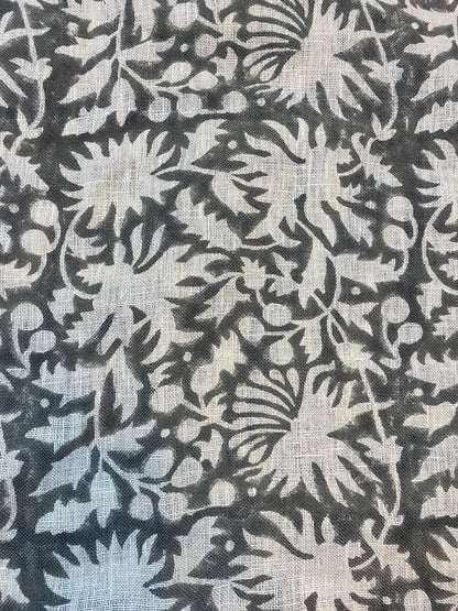 Linen fabric, Fabric by yard, Hand printed fabric, Block Print Fabric, Indian Fabric