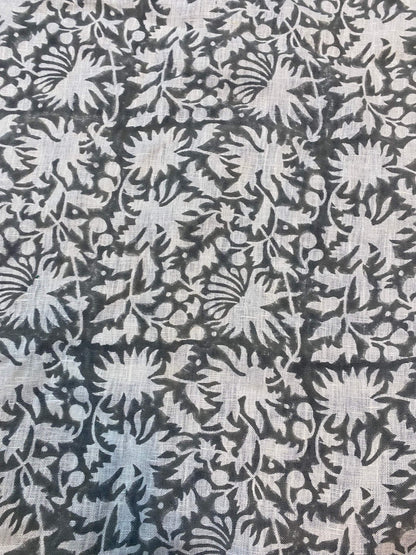 58" inches Indian Hand Block Print Fabric, Indian Linen Fabric, Block Print Fabric, Designer Floral Printing Fabric, Upholstery fabric,