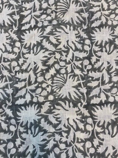 58" inches Indian Hand Block Print Fabric, Indian Linen Fabric, Block Print Fabric, Designer Floral Printing Fabric, Upholstery fabric,