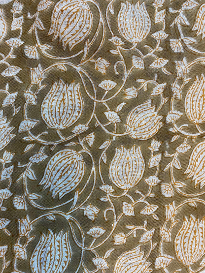 Linen fabric, Fabric by yard, Hand printed fabric, Block Print Fabric, Indian Fabric