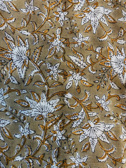 Linen fabric, Fabric by yard, Hand printed fabric, Block Print Fabric, Indian Fabric