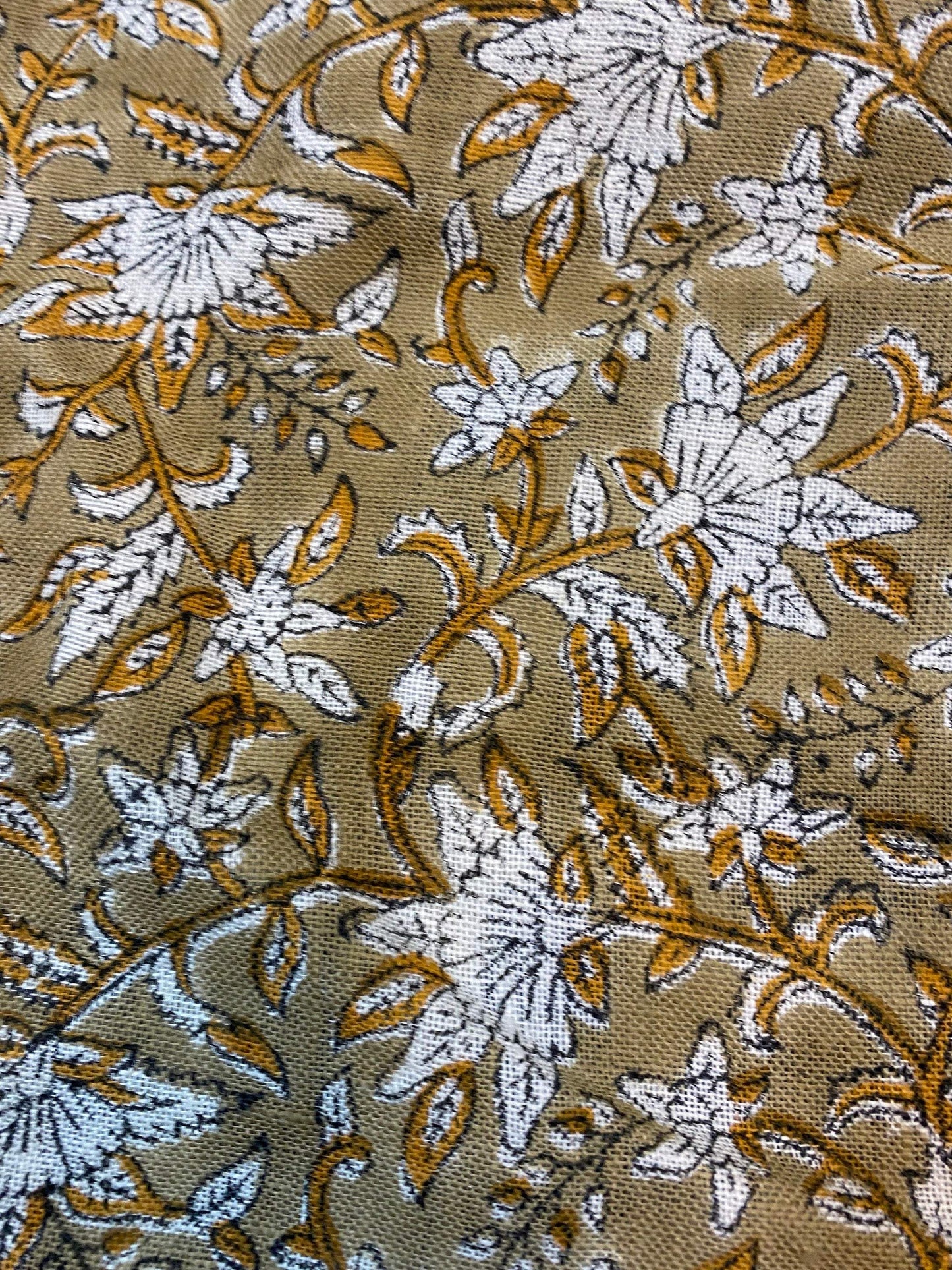 58" inches Indian Hand Block Print Fabric, Indian Linen Fabric, Block Print Fabric, Designer Floral Printing Fabric, Upholstery fabric,