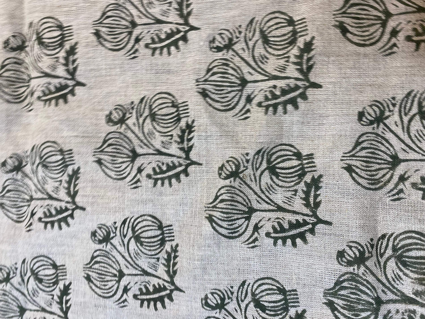 58" inches Hand Block Printed Linen Fabric , Home Decor Best Linen Fabric for decor, pillows ,upholstery, curtain