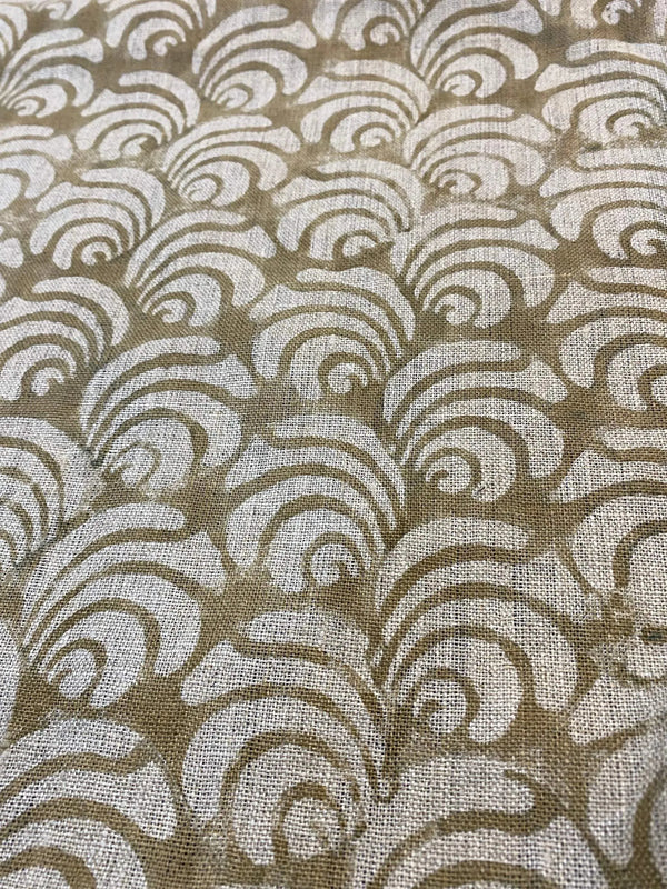 Maris Hand Block Printed Linen Upholstery Fabric