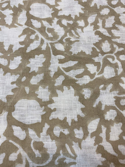 58" inches Hand Block Printed Linen Fabric , Home Decor Best Linen Fabric for decor, pillows ,upholstery, curtain